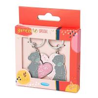 Pink Hearts 2 Part Me to You Bear Keyring Extra Image 1 Preview